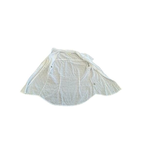 "J.JILL" Button Up Eyelet Shirt SZ M Cottage Core 100% Cotton Summer Beach Clean - Picture 5 of 10